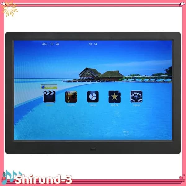 LCD фоторамка, 13 дюймов, высокое разрешение и функции видеопроигрывателя, для наслаждения любимыми моментами Черный европейский стандарт