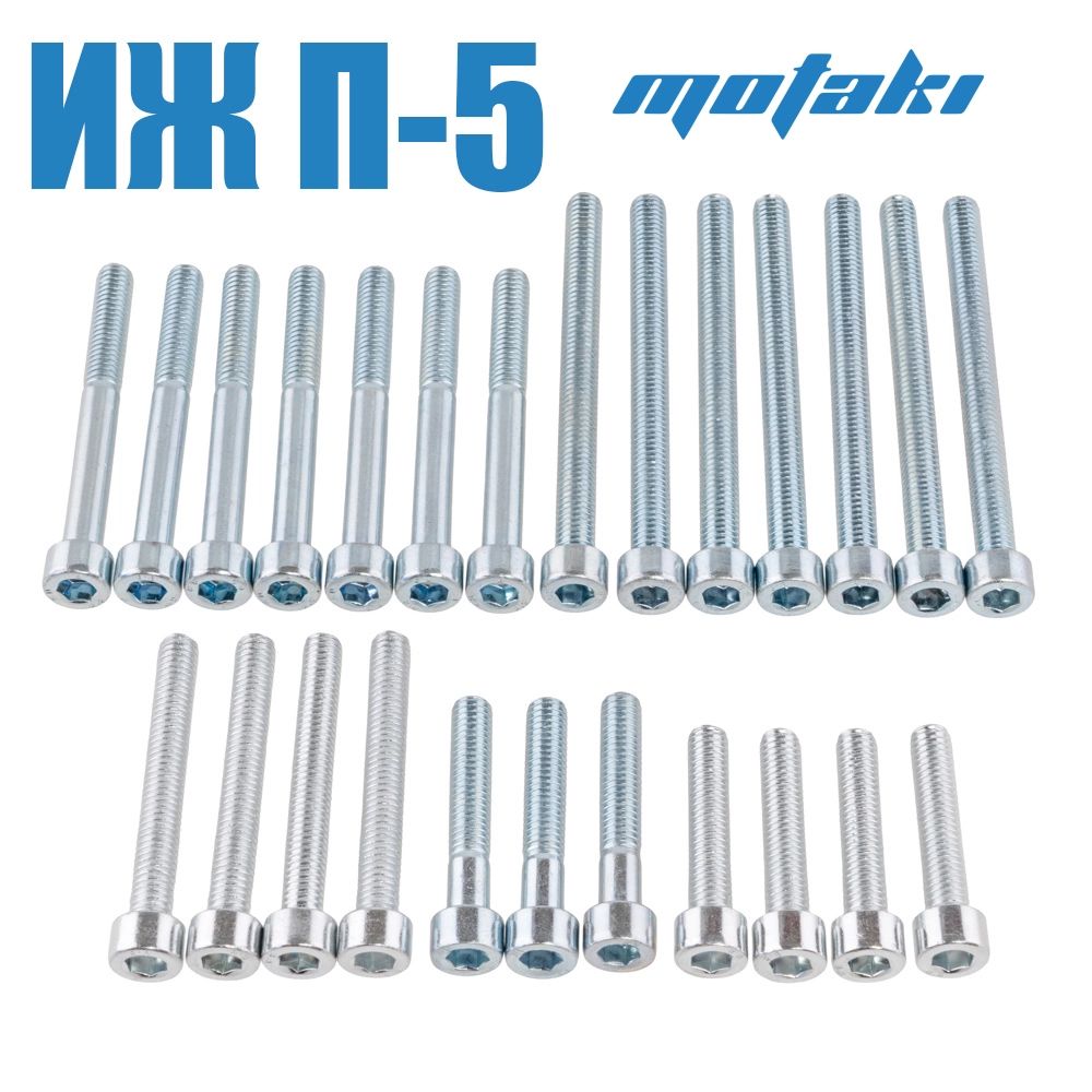 Винты двигателя Иж Планета-5 (25 шт) ШЕСТИГРАННИК