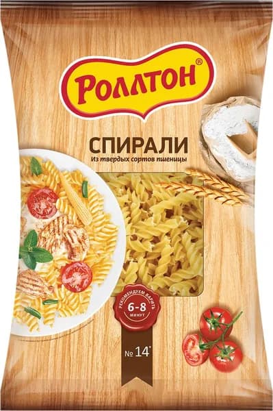 Макароны РОЛЛТОН Спирали Группа А в/с (Россия) 400г
