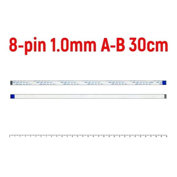 Шлейф FFC 8-pin Шаг 1.0mm Длина 30cm Обратный A-B AWM 20624 80C 60V VW-1