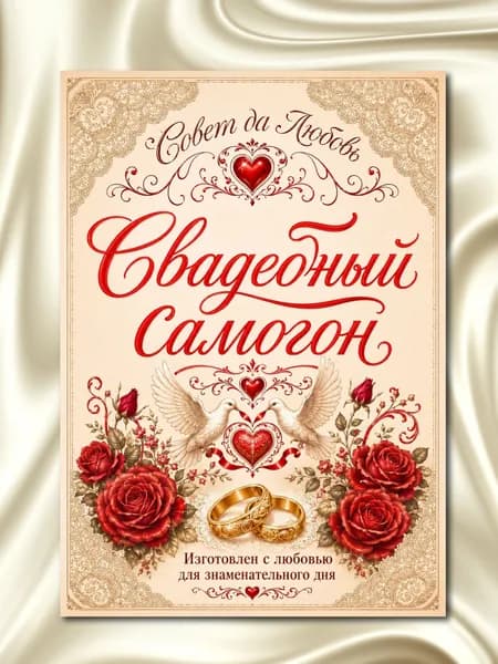 Наклейки на бутылки Свадебный Самогон 10шт