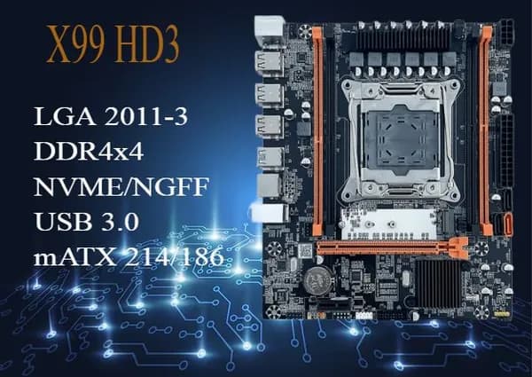 LGA 2011-3/Socket 2011/Процессор LGA 2011-3/X99 HD3, LGA 2011, LGA 2011-1, DDR4, Материнская плата