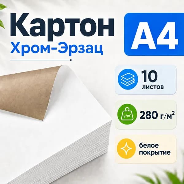 Картон Хром-Эрзац, 240 г/м2, (A4), 10 шт