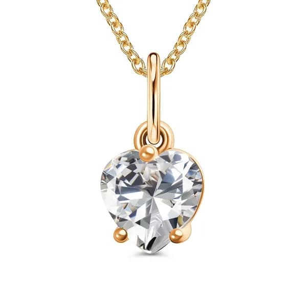 Подвес с фианитом из красного золота 585 пробы 585GOLD