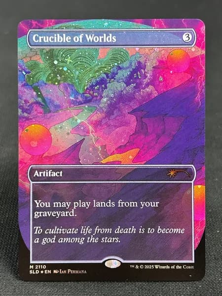 Магия сбора прокси-карт Высококачественные нефольговые карты Crucible of Worlds SLD #2110 Galaxy Foil