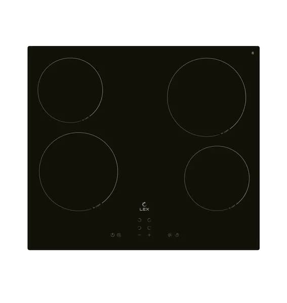 Встраиваемая электрическая варочная панель Lex EVH EVH 640A BL, 60 см, защитное отключение при выкипании, индикатор остаточного тепла, кнопка блокировки панели, черный
