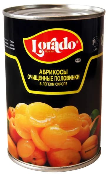 Абрикосы Lorado половинки в легком сиропе 425 г