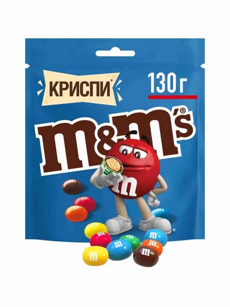 Конфеты шоколадные драже M&M's с хрустящим центром, 130 г