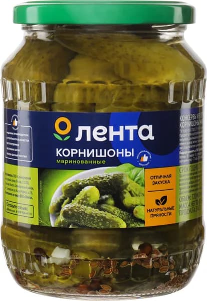 Корнишоны ЛЕНТА маринованные, 720мл