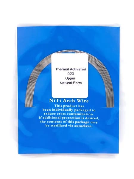 Дуга ортодонтическая NiTi круглая 020, верхняя, термоактивная Natural A-quality, 10 шт