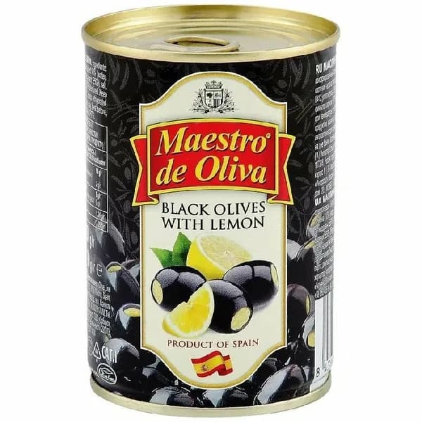 Маслины MAESTRO DE OLIVA с лимоном /жесть/ 280г