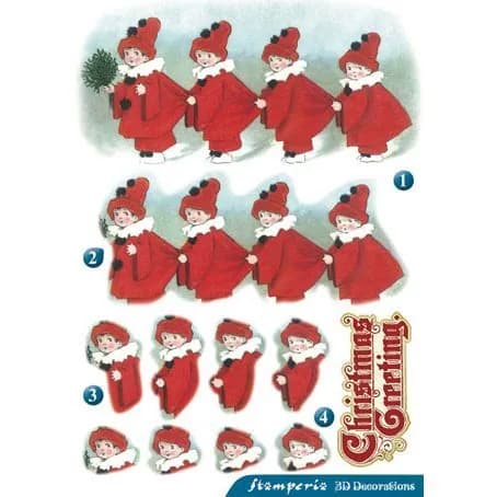 Бумага для папертоля STAMPERIA "3D Decoration", Christmas Greeting, с высечкой