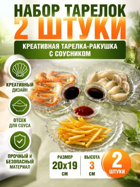 Набор тарелок прозрачный