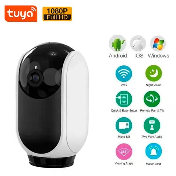 WiFi видеокамера ip 3Mp с обзором 360 (Smart Life/Tuya smart/датчик движения радио- и видеоняня microSD) D3ST
