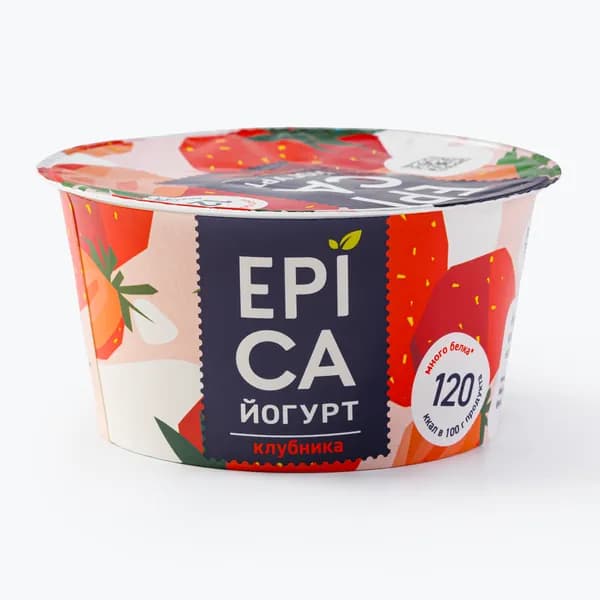 Йогурт клубника, 4,8 % 130 г, EPICA