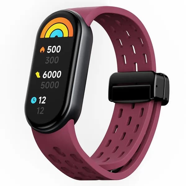 Магнитный силиконовый ремешок, мягкий и удобный, совместимый с Xiaomi Mi Band 10/9/8. Водонепроницаемый и пыленепроницаемый, легкий и дышащий для комфортного ношения, спортивный ремешок.