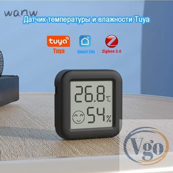 Tuya Zigbee датчик температуры и влажности с дисплеем, мини-термогигрометр для умного дома и домашней теплицы, сов