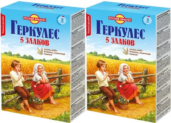 Геркулес Русский Продукт 5 злаков, комплект: 2 упаковки по 400 г