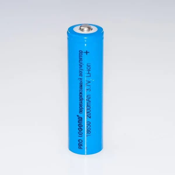 Аккумулятор Li 18650, 2000 mAh, 3,7V, без защиты, выпуклый плюс