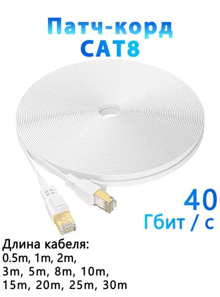 D-Sunty Кабель для интернет-соединения RJ-45/RJ-45, 0.5 м, белый