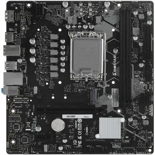 Biostar H610MS [LGA 1700, Intel H610, 2xDDR4-3200 МГц, 1xPCI-Ex16, 1xM.2, Micro-ATX], Материнская плата