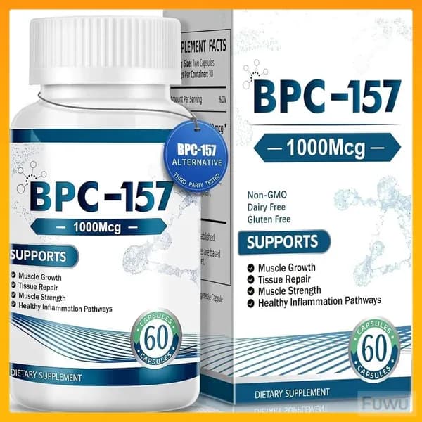 Капсулы с пептидом BPC-157, новым защитным соединением без ГМО, безглютеновой добавкой для восстановления мышц и тренировок, 60 капсул