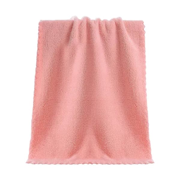 unbrand Полотенце для лица, рук 35x75 см, корал-флис, розовый, 1 шт