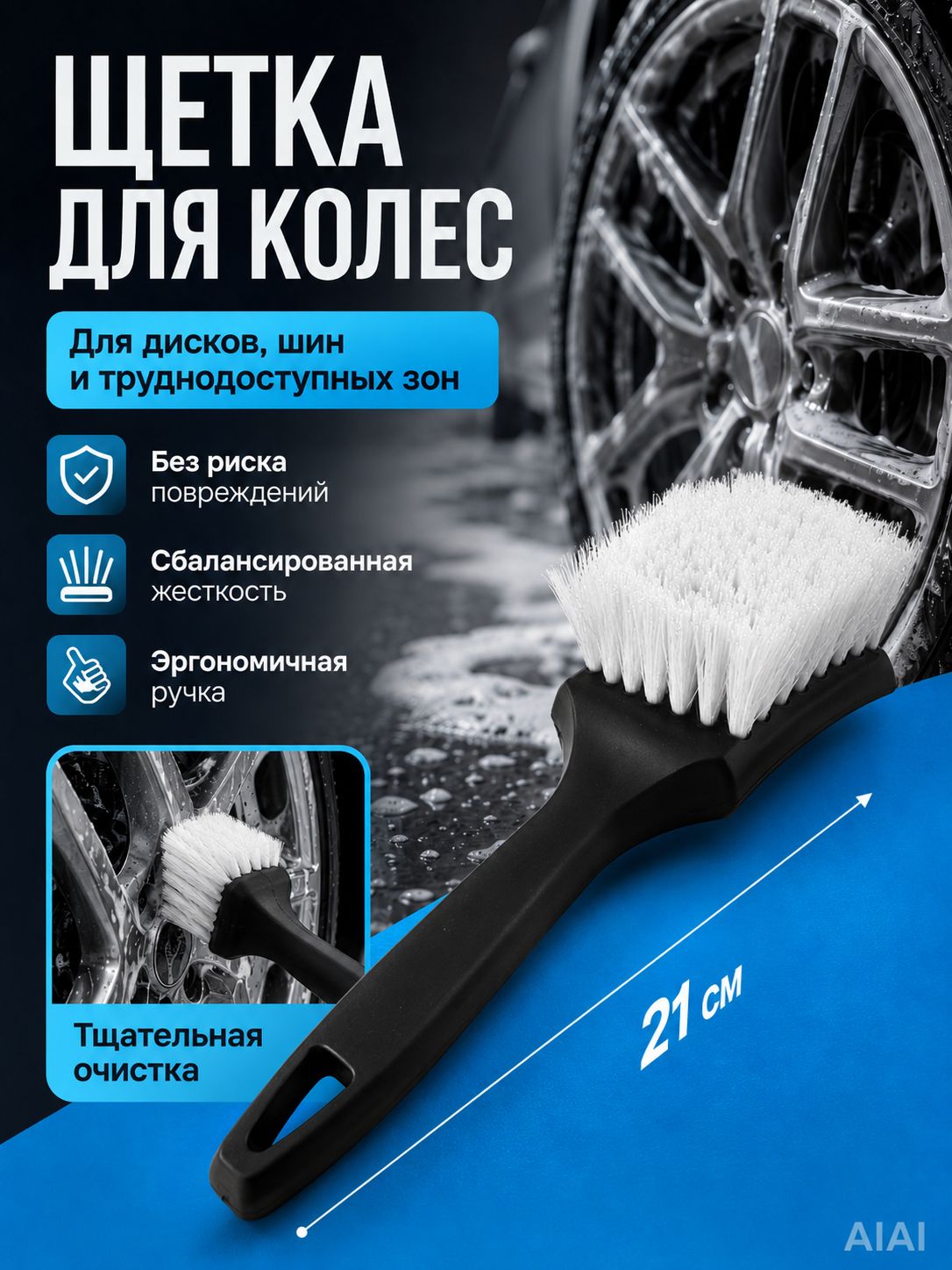 Кисть для детейлинга, 1 шт.