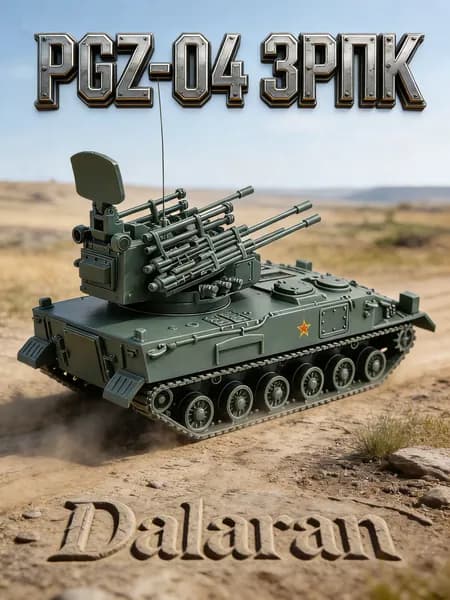 PGZ-04 зрпк (зенитная САУ) сборная модель танка 1/72 без клея, Dalaran (современная КНР, на базе зрпк Тунгуска )