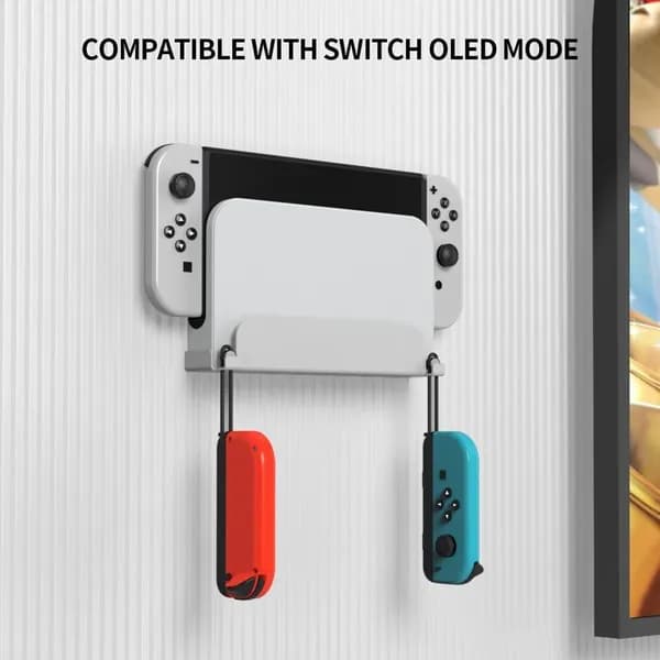 Кронштейн для Nintendo Switch OLED белый настенный с вентиляционными отверстиями
