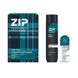 Zip for Men Подарочный набор Blue Cage, Гель-шампунь 2в1, 250мл + Дезодорант шариковый, 50 мл