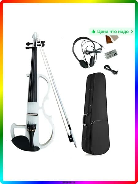 Электровиолончель 4/4 белая, корпус из синтетики, вес 2600 г