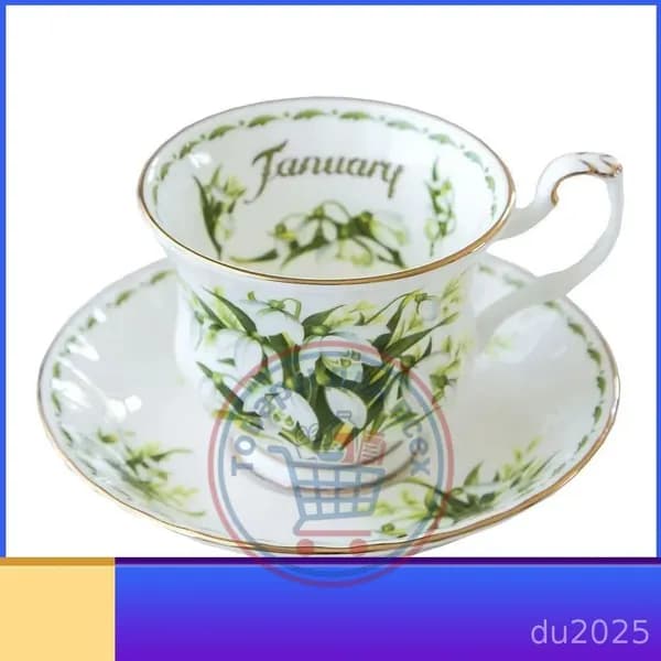 Чайная пара Royal Albert. Серия "Цветок месяца". Англия. Костяной фарфор. Клеймо 70-е гг. Сузуран в мае