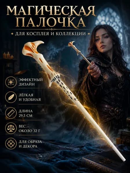 Волшебная палочка Гарри Поттера, стреляет огнем, реквизит для косплея
