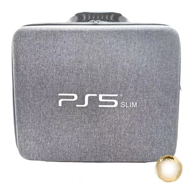 Кейс для консоли Sony Playstation 5 Slim, сумка для геймпадов и аксессуаров PS5 слим, серый