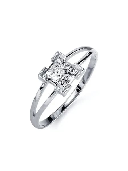 Кольцо серебряное женское 925 пробы с фианитами, KARATOV