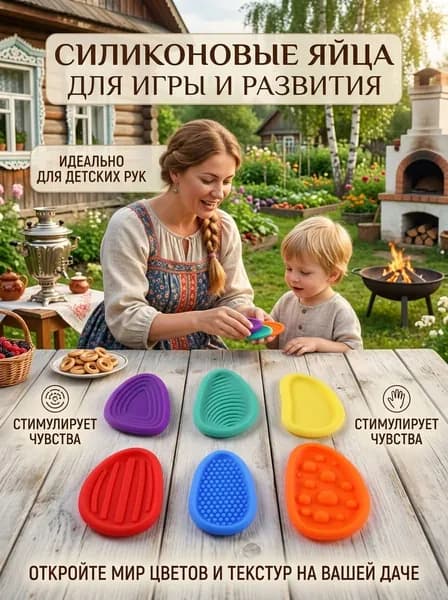 Fidget Toys Сенсорные камни, 6 шт., оранжевые