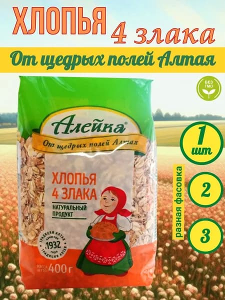 Хлопья 4 злака 1 шт