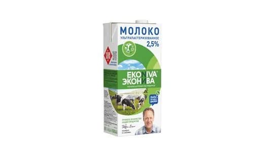 Молоко ЭкоНива ультрапастеризованное 2,5% 1 л