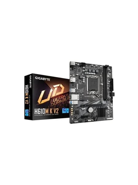 Материнская плата GIGABYTE H610M K V2 (LGA1700, mATX, H610, 2xDDR5, 1xPCI-Ex16, 1xM.2, DP+HDMI) (H610M K V2)