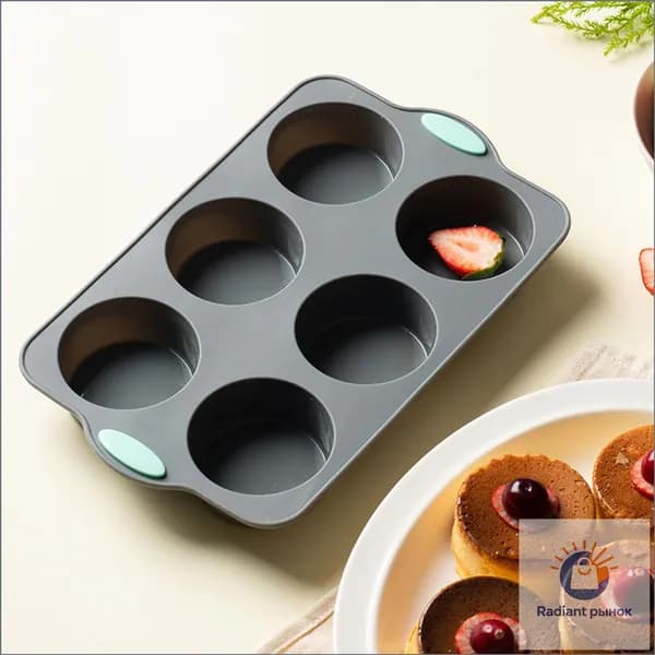 Форма для выпечки, Круглая, 6 яч., 25 см x 15 см, 1 шт