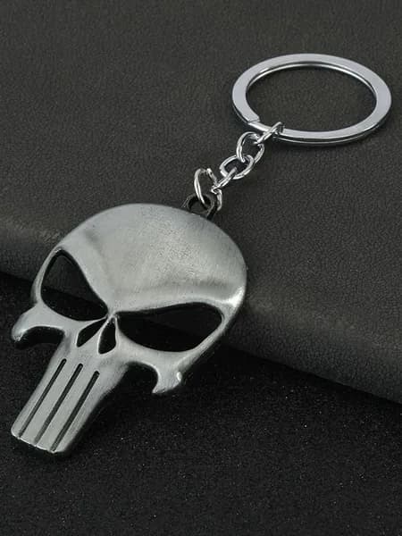 Брелок для ключей "Каратель", металлический череп Punisher, стильный аксессуар для авто и сумки, подарок для фанатов комиксов