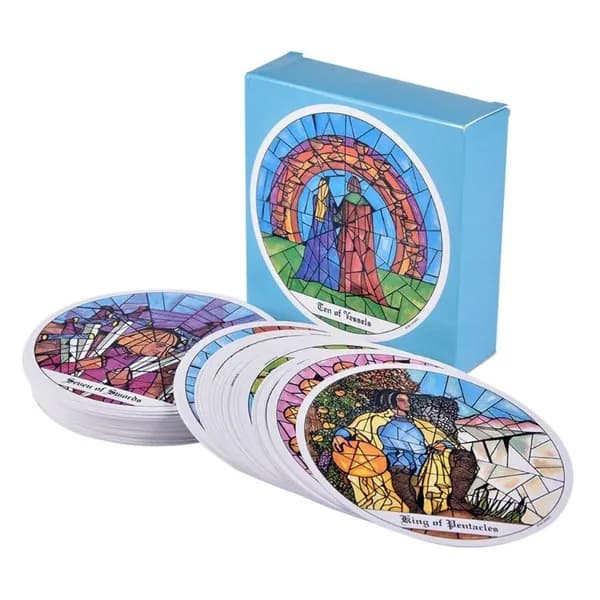 78 шт. круглая колода карт Таро Монастырского монастыря для игры на английском языке C