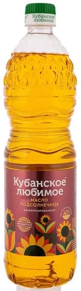 Масло КУБАНСКОЕ ЛЮБИМОЕ подсолнечное нерафинированное, 800 мл * 4 шт.