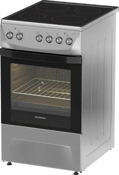 Электрическая плита Darina EC241 серебристая, стеклокерамика, 4 конфорки, 6100Вт, 50л