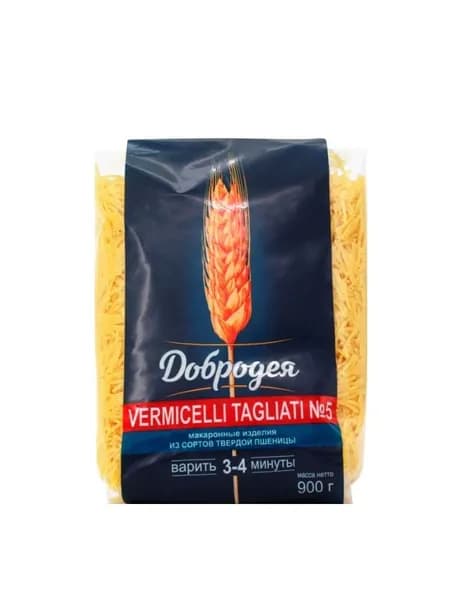 Добродея Макаронные изделия Вермишель Vermicelli tagliati №5, 900 гр