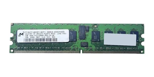 Micron Оперативная память DDR2, 667 МГц, 1 x 1 ГБ (MT18HTF12872PY-667F1)