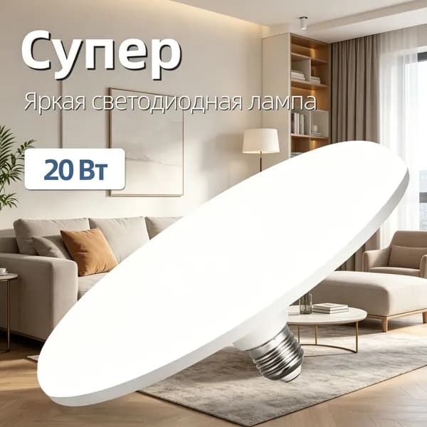 Лампочка, Цоколь:E27, 20 Вт, Светодиодная, 1 шт.