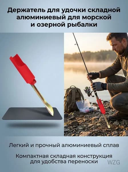Складной портативный держатель для удочки на морскую рыбалку