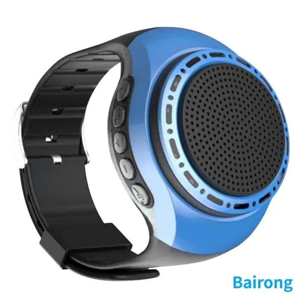Браслет-колонка U6 синяя, Bluetooth, подсветка, управление музыкой/фото, 500 мА ч